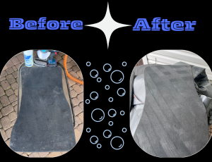 Before and after of floormats